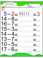 Çıkarma işlemi yaprak test